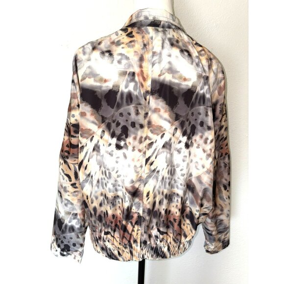 St. John Leopard/Animal Print Lightweight  Jacket With Pockets Size P - Picture 2 of 7